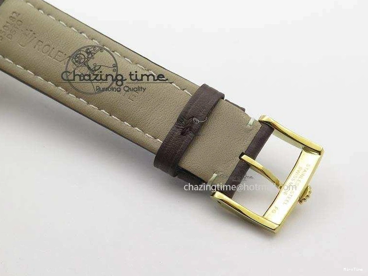 MiroTime 0419 Cellini Date YG White Numeral Dial On Brown Leather Strap A Affordable 3883